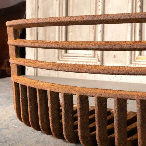 #48369 Antique Cast Iron Fireplace Coal Basket image 4