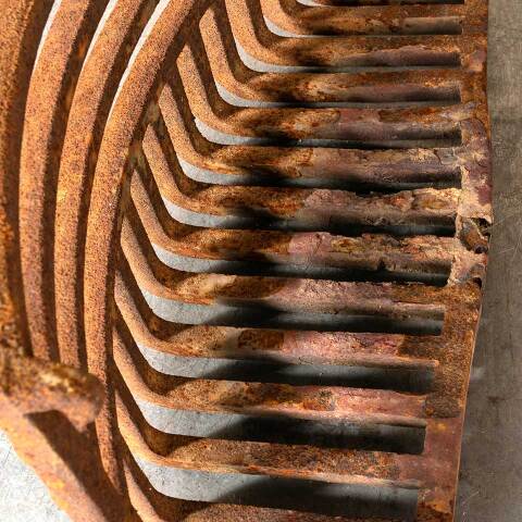 #48369 Antique Cast Iron Fireplace Coal Basket image 6