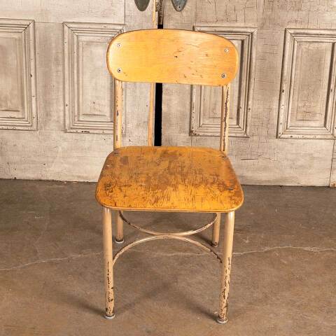 #48372 Vintage Wood & Metal Child's School Chair image 4