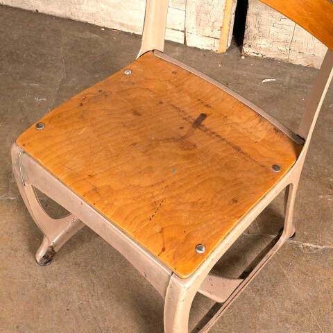 #48373 Vintage Wood & Metal Child's School Chair image 3