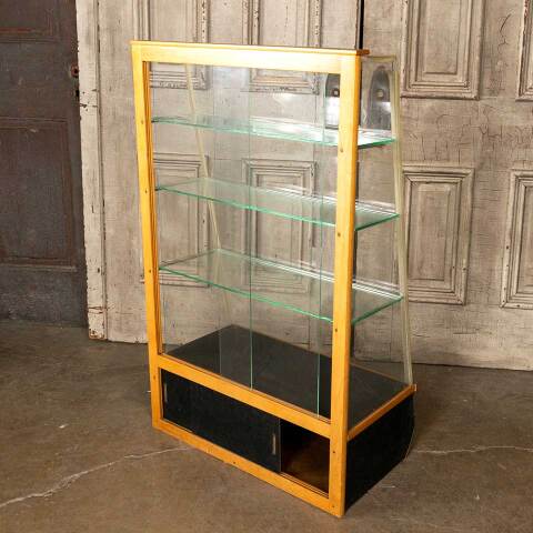 #48398 Antique Slant Front Glass Display Cabinet image 8