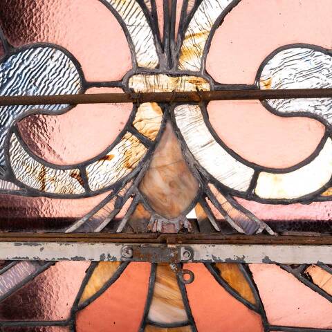 #48410 Antique Pointed Arch Stained Glass Window image 3