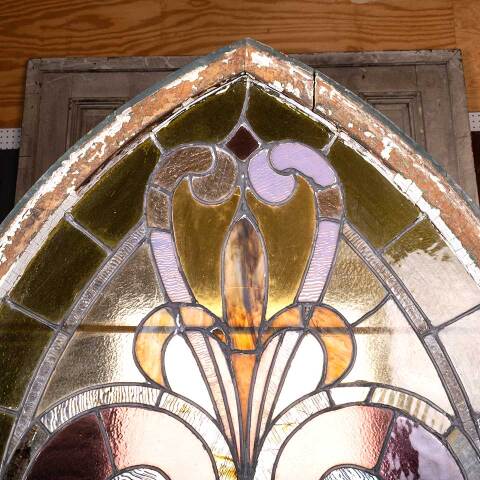 #48410 Antique Pointed Arch Stained Glass Window image 8