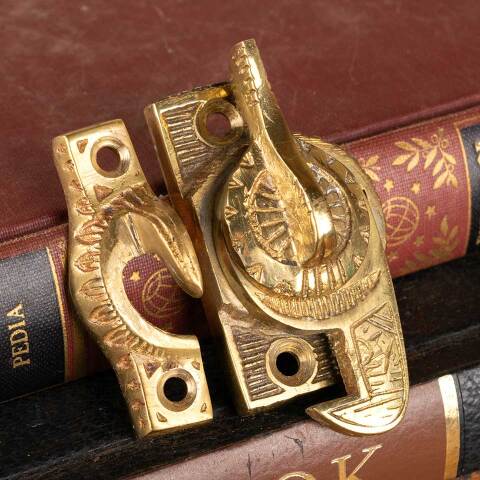 #48412 Victorian Style Brass Window Sash Lock image 2