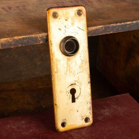 #48428 Antique Metal Doorknob Backplate Hardware image 2