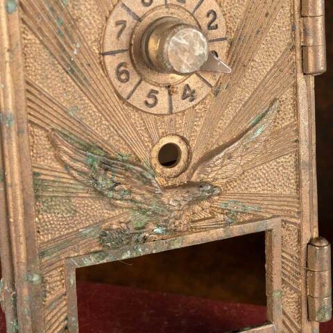 #48475 Salvaged Antique Post Office Box Door image 4