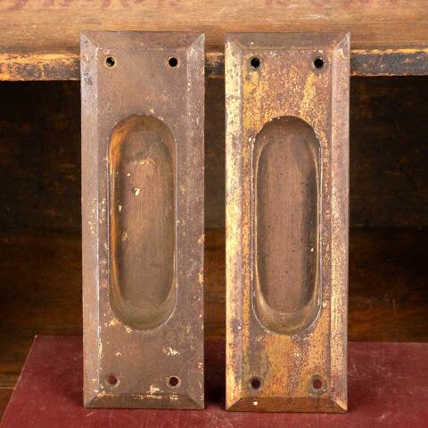 #48476 Salvaged Antique Metal Pocket Door Pulls image 2