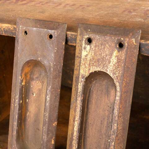 #48476 Salvaged Antique Metal Pocket Door Pulls image 5