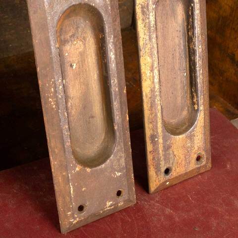 #48476 Salvaged Antique Metal Pocket Door Pulls image 6