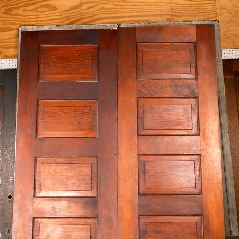 #48511 48x91 Antique 6 Panel Pine Bi-Fold Door image 2