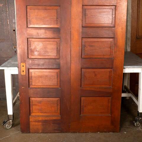 #48511 48x91 Antique 6 Panel Pine Bi-Fold Door image 3