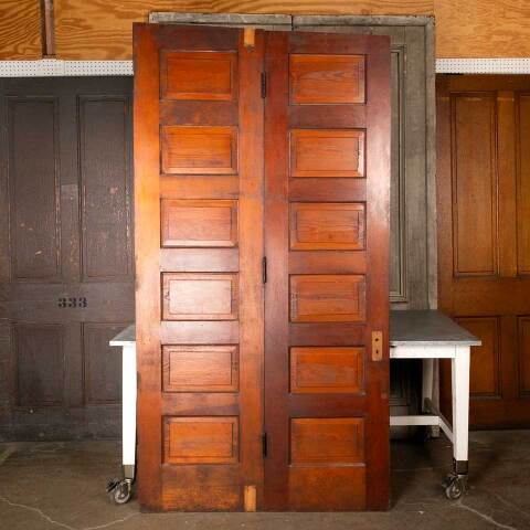 #48511 48x91 Antique 6 Panel Pine Bi-Fold Door image 4