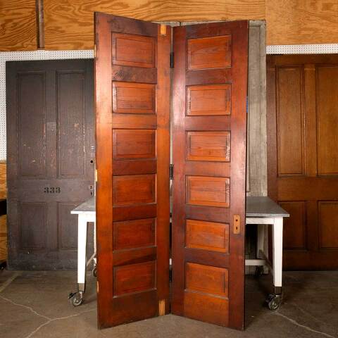 #48511 48x91 Antique 6 Panel Pine Bi-Fold Door image 8