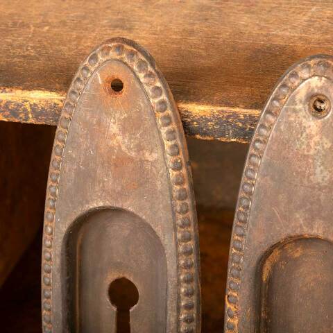 #48519 Antique Oval Pocket Door Pull Handles image 4