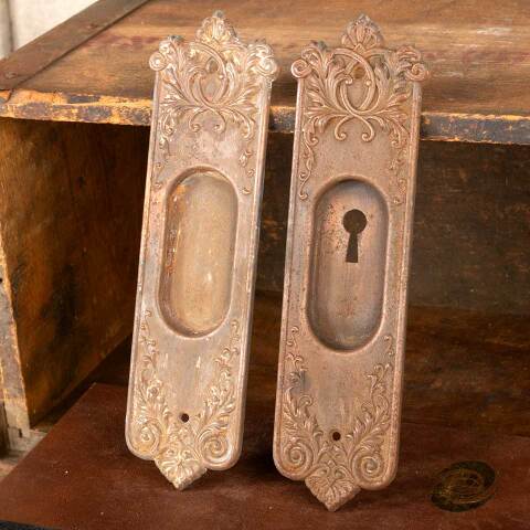 #48521 Antique Corbin Pocket Door Pull Handles image 3