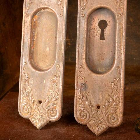 #48521 Antique Corbin Pocket Door Pull Handles image 5