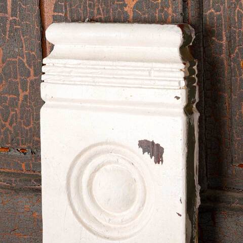 #48548 Antique Painted Wood Rosette Trim Block image 2