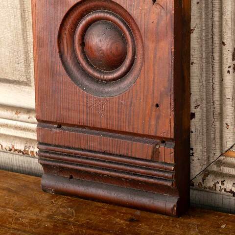 #48550 Salvaged Antique Wood Rosette Trim Block image 3