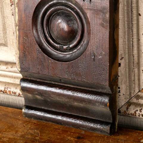 #48551 Salvaged Antique Wood Rosette Trim Block image 3