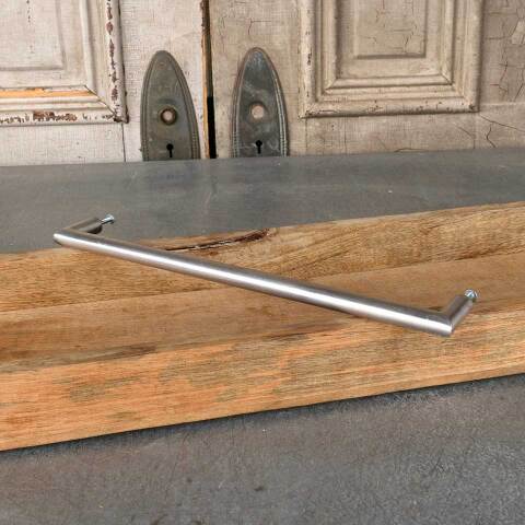 #48567 Large Salvaged Nickel Door Handle Hardware image 3