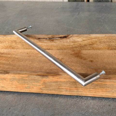 #48567 Large Salvaged Nickel Door Handle Hardware image 6