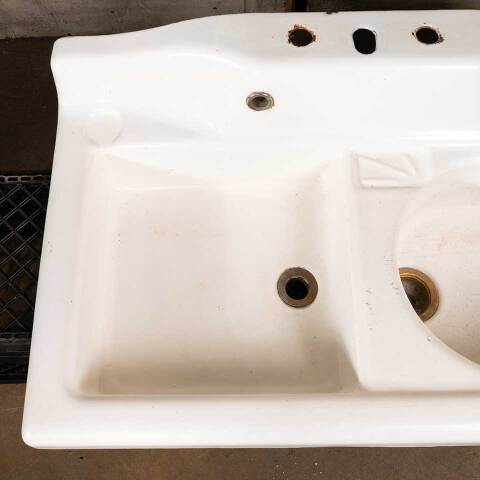 #48573 Antique Cast Iron Porcelain Enameled Sink image 2