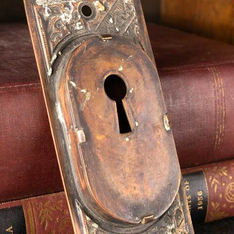 #48612 Antique Corbin Pocket Door Pull Hardware image 5