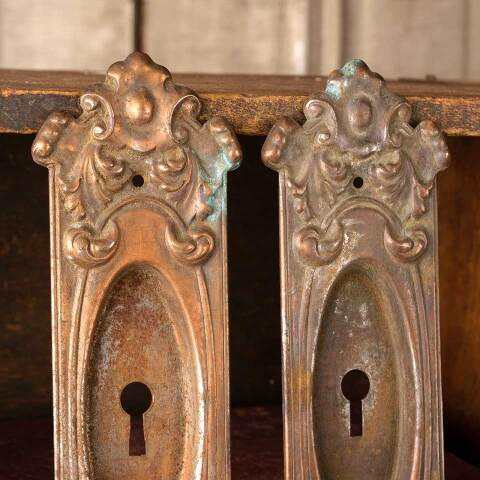 #48613 Antique Ornate Metal Pocket Door Pulls image 4