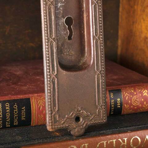 #48614 Antique Metal Pocket Door Pull Hardware image 6