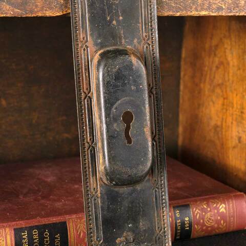 #48614 Antique Metal Pocket Door Pull Hardware image 7