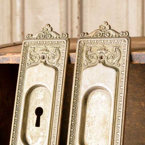 #48616 Antique Corbin Pocket Door Pull Handles image 4