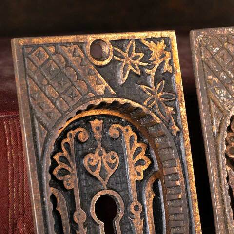 #48618 Antique Victorian Pocket Door Hardware Pulls image 3