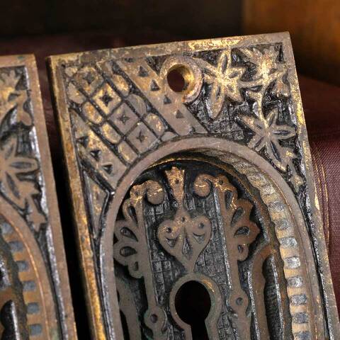 #48619 Antique Victorian Bronze Pocket Door Pulls image 4