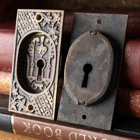 #48619 Antique Victorian Bronze Pocket Door Pulls image 6