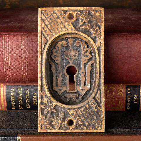 #48620 Antique Victorian Pocket Door Pull Hardware image 4