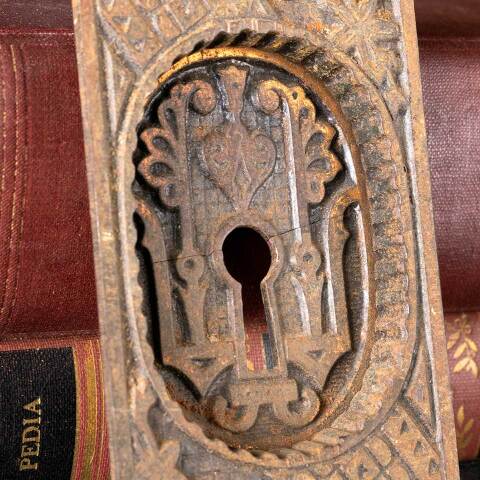 #48621 Antique Victorian Pocket Door Pull Hardware image 2