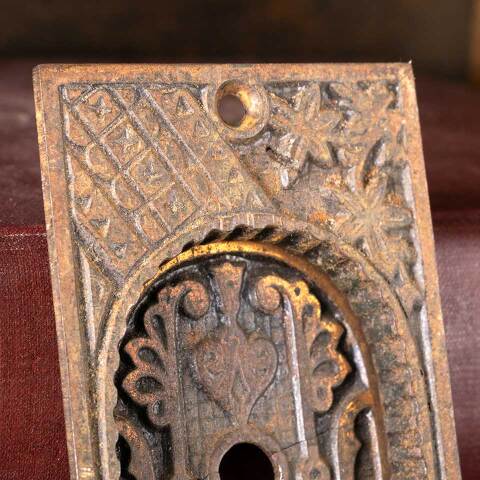 #48621 Antique Victorian Pocket Door Pull Hardware image 3