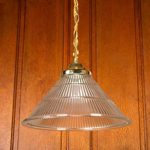 #48645 Modern Clear Ribbed Pendant Light Fixture image 3