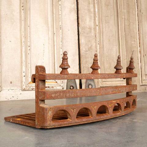 #48666 Antique Cast Iron Fireplace Coal Basket image 2