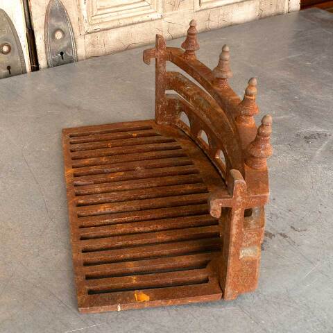 #48666 Antique Cast Iron Fireplace Coal Basket image 3