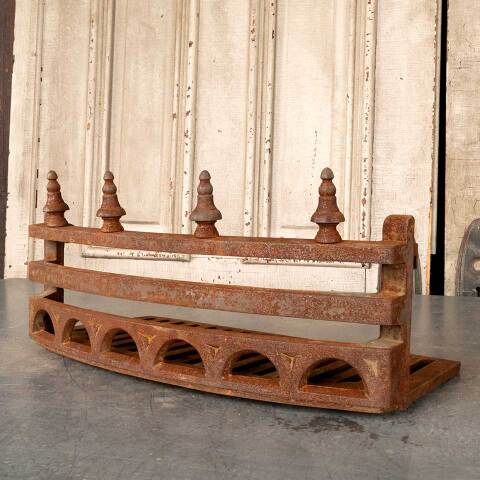 #48666 Antique Cast Iron Fireplace Coal Basket image 4