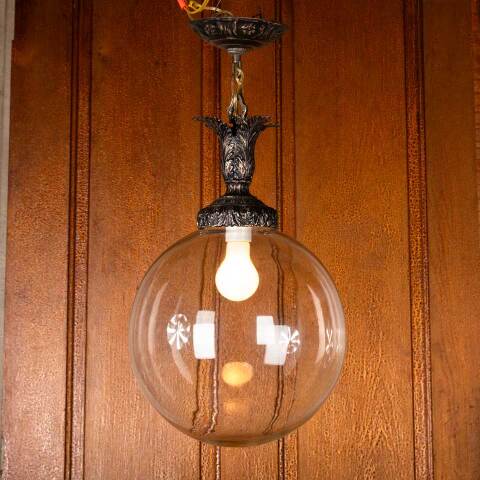 #48670 Salvaged Modern Clear Globe Light Fixture image 3