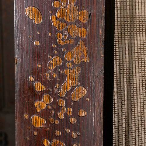 #48677 36x90 Antique Pointed Arch Oak Screen Door image 7