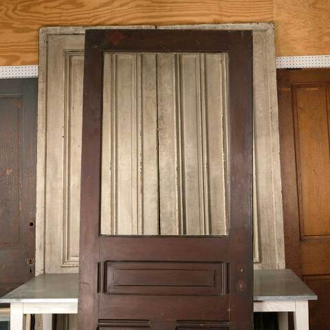 #48685 39x95 Salvaged Antique Half Lite Entry Door image 2