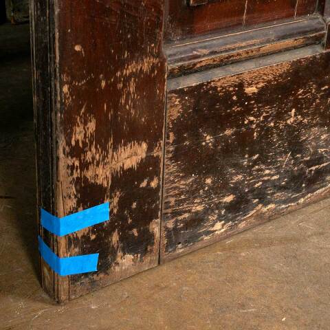 #48687 40x95 Salvaged Antique 5 Panel Interior Door image 5