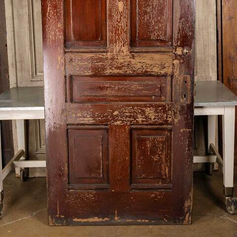 #48691 40x89 Salvaged Antique 5 Panel Interior Door image 7