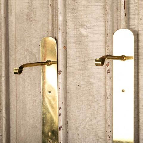 #48789 Pair of Brass Wall Sconce Candle Holders image 2