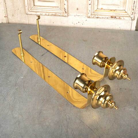 #48789 Pair of Brass Wall Sconce Candle Holders image 5