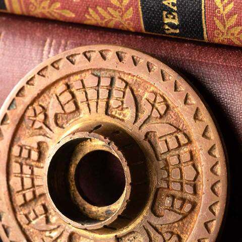 #48795 Antique Bronze Eastlake Doorknob Rosette image 2