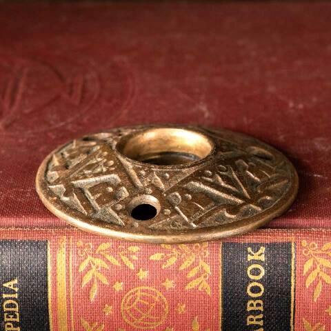 #48796 Antique Ornate Bronze Doorknob Rosette image 4